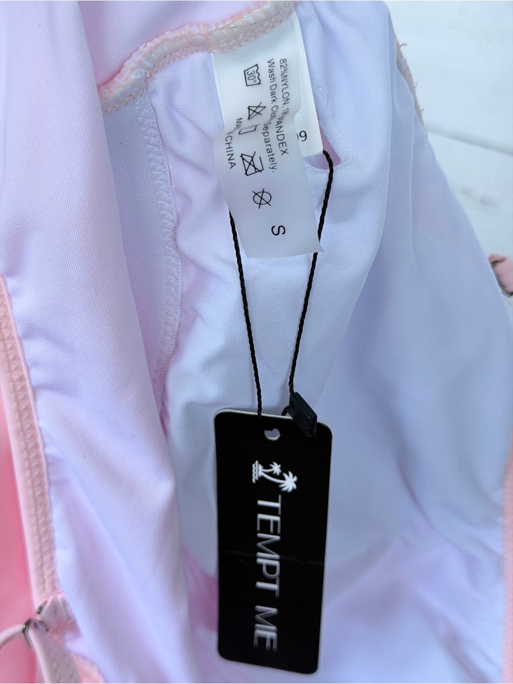NWT Tempt Me Pink Off-the-Shoulder Ruffle One Piece Swimsuit - Picture 2 of 7